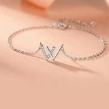 INS Pure Silver Letter W Necklace for Women Gift