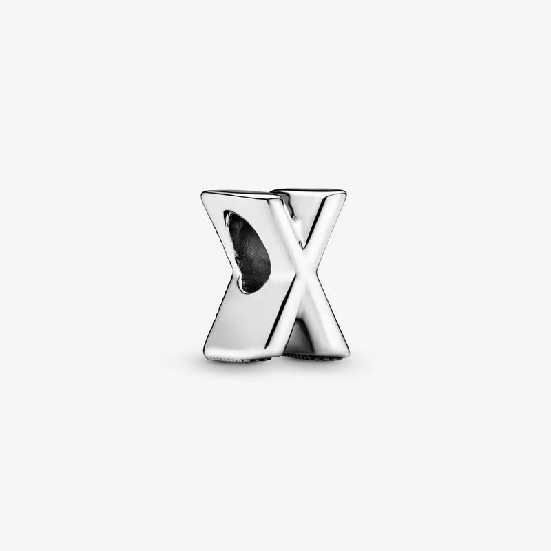 Silver X Alphabet Charms 925 Sterling Metal Beads for DIY Jewelry Making