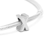 Silver X Alphabet Charms 925 Sterling Metal Beads for DIY Jewelry Making