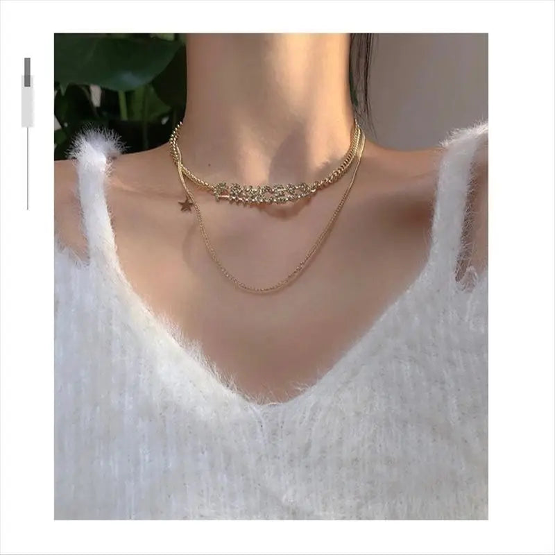 Cold Wind Sweater Necklace Female Niche Clavicle Chain