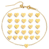 Heart Initial Bracelet Charms Pendant Plated Jewelry