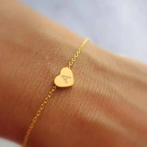 Heart Initial Bracelet Charms Pendant Plated Jewelry