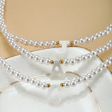 Initial Shell Necklace for Women Pearls Name Choker