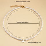 Initial Shell Necklace for Women Pearls Name Choker