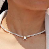 Initial Shell Necklace for Women Pearls Name Choker