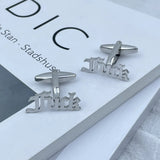 Old English Font Cufflinks for Men Stainless Steel High Gold/Silver Metal Party