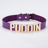 PUDDIN Faux Leather Buttons Torque Necklace Neck Ring Halloween Prop