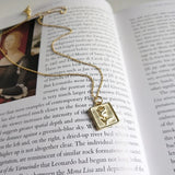 Leven Fancy 925 Sterling Silver Geometric Square Rose Necklace