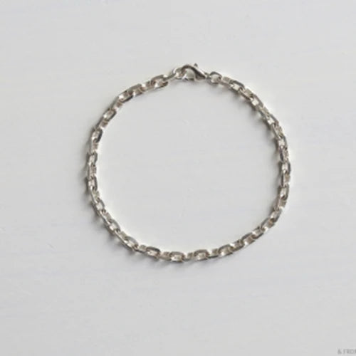 Leven 925 Silver Rectangle Links Chain Bracelet