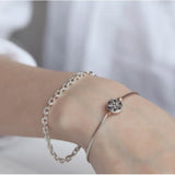 Leven 925 Silver Rectangle Links Chain Bracelet