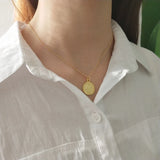 Leven Women Roman Carved Coin Pendant Necklace 925 Sterling Silver Jewelry