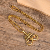 Leviathan Cross Pendant Stainless Steel Satan Cross Emblem Sulfur Sign Sigil Cha