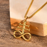 Leviathan Cross Pendant Stainless Steel Satan Cross Emblem Sulfur Sign Sigil Cha
