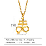 Leviathan Cross Pendant Stainless Steel Satan Cross Emblem Sulfur Sign Sigil Cha