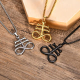 Leviathan Cross Pendant Stainless Steel Satan Cross Emblem Sulfur Sign Sigil Cha