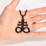 Leviathan Cross Pendant Stainless Steel Satan Cross Emblem Sulfur Sign Sigil Cha