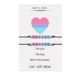 LGBT Pride Bracelet Rainbow Charms Unisex Jewelry