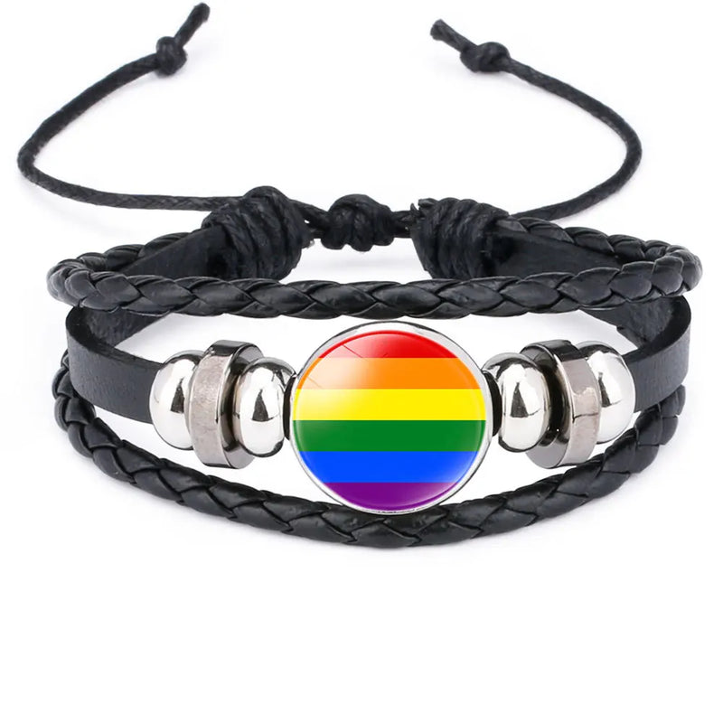 Lgbt Pride Bracelet Rainbow Charms Bisexual Pansexual Gay Lesbian Jewelry