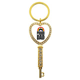 LGBT Rhinestone Heart Charm Keychain Gay Lesbian Pride Rainbow