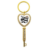 LGBT Rhinestone Heart Charm Keychain Gay Lesbian Pride Rainbow