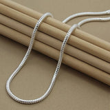 925 Silver Snake Chain Necklace 3mm for Wedding Jewelry