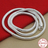 925 Silver Snake Chain Necklace 3mm for Wedding Jewelry