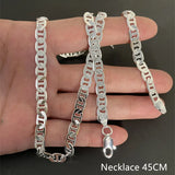 925 Sterling Silver Necklace 6MM Z-shaped Men and Women Jewelry