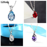 Angel Tears Crystal Pendant Necklace for Woman