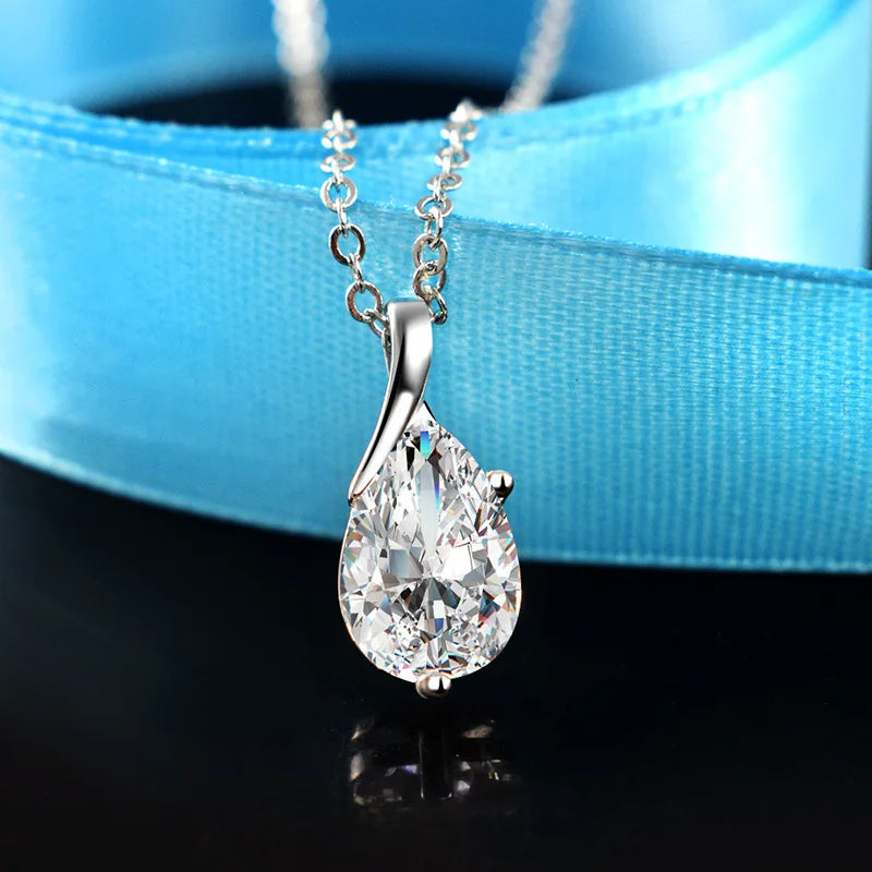 Angel Tears Crystal Topaz Pendant Necklace for Woman
