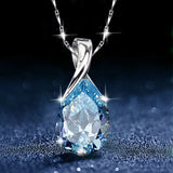 Angel Tears Crystal Topaz Pendant Necklace for Woman