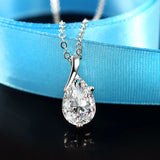 Angel Tears Crystal Topaz Pendant Necklace for Woman