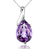 Angel Tears Crystal Topaz Pendant Necklace for Woman