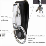 Liangery Leather Belt Loop Key Holder Buckle Single Ring Belt Key Chain Clips