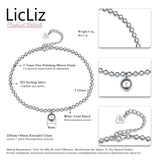 925 Silver Strand Beads Chain Anklet Charms Heart Bracelet LA0004