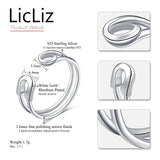 925 Sterling Silver Pin Shape Adjustable Ring Punk Style Fine Jewelry LR0287