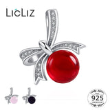 925 Silver CZ Zircon Bowknot DIY Pendants Women Crystal Charm Jewelry
