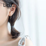 925 Silver Purple Drop Earrings Asymmetric Chain LE0479