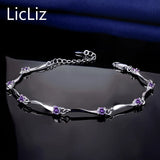 925 Silver CZ Charm Bracelet Bangle Cubic Zirconia Handcuff