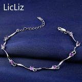 925 Silver CZ Charm Bracelet Bangle Cubic Zirconia Handcuff