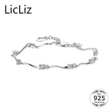 925 Silver CZ Charm Bracelet Bangle Cubic Zirconia Handcuff