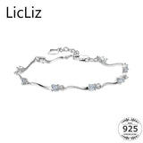 925 Silver CZ Charm Bracelet Bangle Cubic Zirconia Handcuff