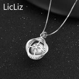 925 Silver Pearl Pendant Charms Purple CZ Pave Necklace