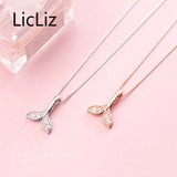 925 Silver Mermaid Tails Zircon Diamond Necklaces for Women