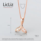 925 Silver Mermaid Tails Zircon Diamond Necklaces for Women