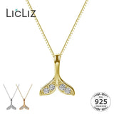 925 Silver Mermaid Tails Zircon Diamond Necklaces for Women