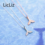 925 Silver Mermaid Tails Zircon Diamond Necklaces for Women