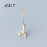 925 Silver Mermaid Tails Zircon Diamond Necklaces for Women