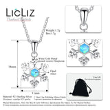 925 Sterling Silver Opal Snowflake Pendant Necklace for Women