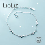 925 Silver Star Bracelet for Women CZ Crystal Jewelry LB0145