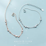 925 Silver Star Bracelet for Women CZ Crystal Jewelry LB0145
